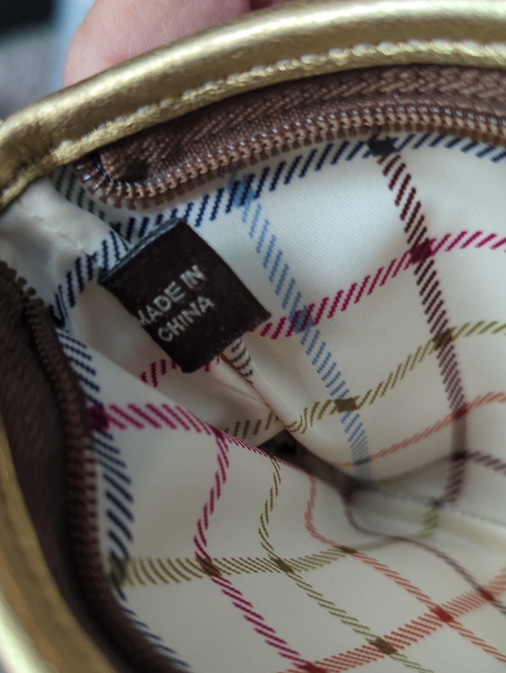Coach Signature Canvas and Leather Wristlet With Snap Head, Tattersall Lining - Picture 10 of 10